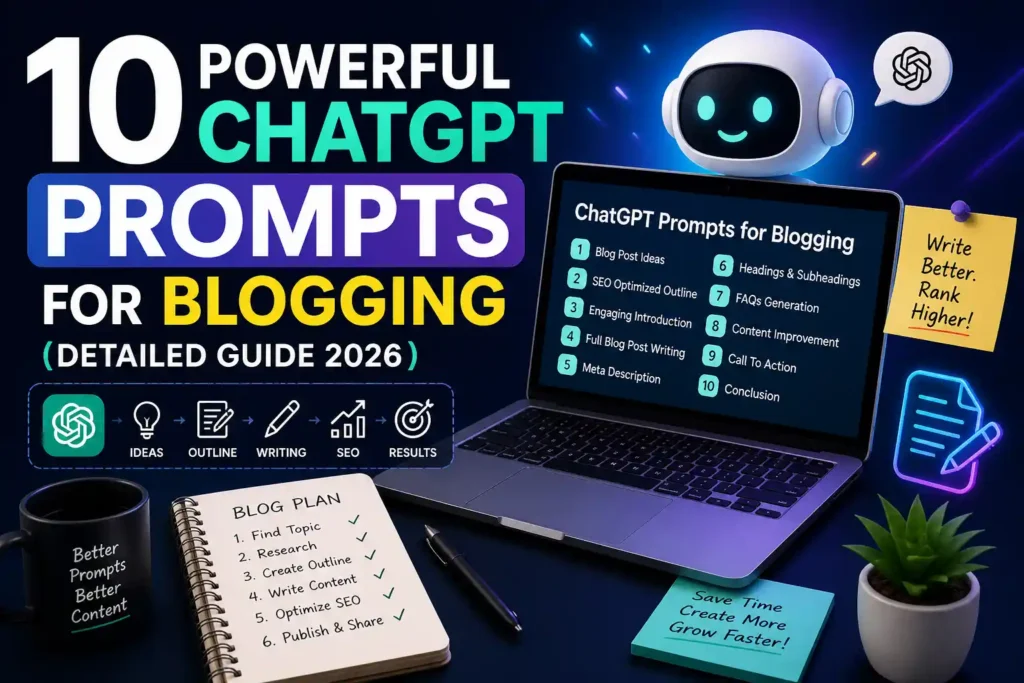 10 powerful ChatGPT prompts for blogging detailed guide 2026 cover image